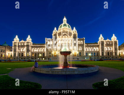 L'Assemblée législative de la Colombie-Britannique réunit dans les édifices du parlement à Victoria, BC. Banque D'Images