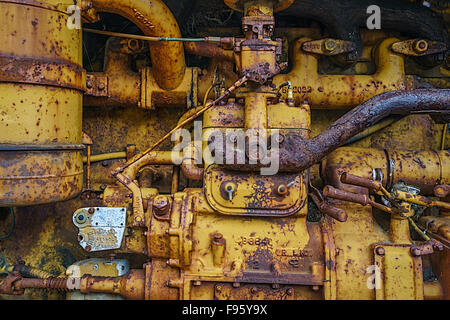Close-up de vieux tracteur rouillé, Islande Banque D'Images