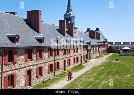 Cour intérieure du Bastion du Roi au lieu historique national du Canada. Le bastion situé le Banque D'Images