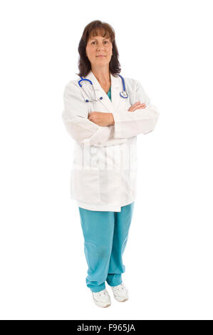 Confident female doctor standing with arms crossed Banque D'Images