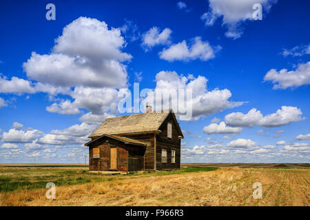 Ferme abandonnée, près de chef, Saskatchewan, Canada Banque D'Images