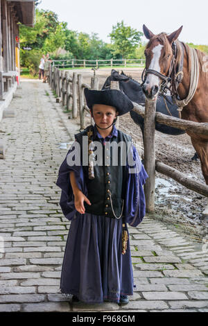 La Hongrie est à la maison à une gamme d'animaux inhabituels et les pratiques agricoles. Cavaliers csikos flamboyant (cowboy) sont les hongrois Banque D'Images