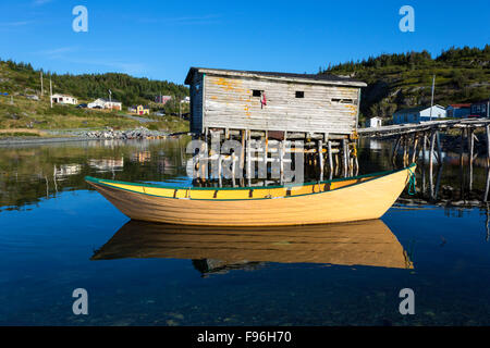 Dory en bois, Brigus South, Terre-Neuve, Canada Banque D'Images