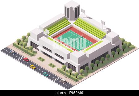 Vector Arena tennis isométrique Illustration de Vecteur