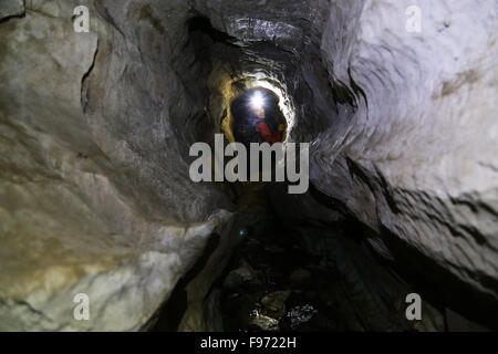 Dans la grotte de calcaire de Purcell, British Columbia, Canada Banque D'Images