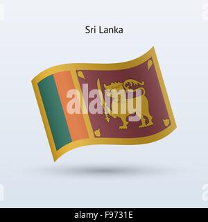 Formulaire de brandir le drapeau du Sri Lanka. Vector illustration. Illustration de Vecteur