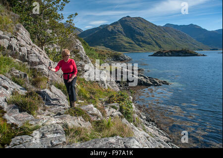 Le chemin à pied de hareng Loch Hourn Ecosse Banque D'Images