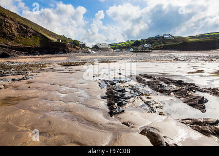 La plage de Crackington Haven sur la côte nord des Cornouailles Angleterre Angleterre Europe Banque D'Images