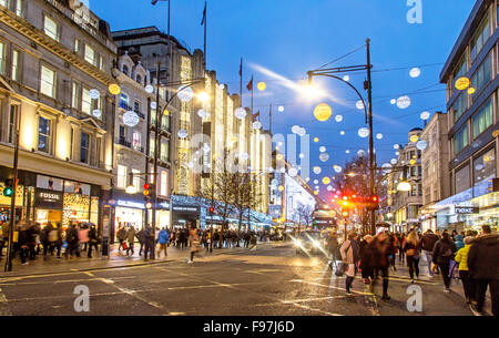 Les lumières de Noël Oxford Street London UK Banque D'Images