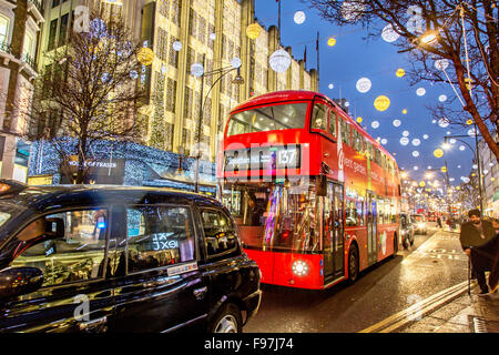 Les lumières de Noël Oxford Street London UK Banque D'Images