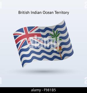 Territoire britannique de l'Océan indien sous forme de brandir le drapeau. Illustration de Vecteur