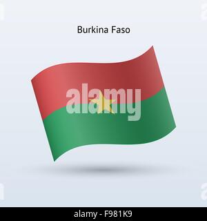 Formulaire de brandir le drapeau du Burkina Faso. Illustration de Vecteur