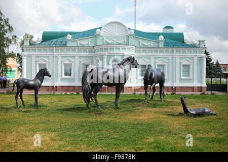 Sculpture de chevaux en fibre de lifesize Banque D'Images