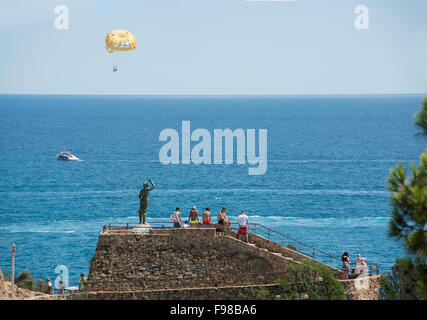 Monument à la femme de pêcheur, Lloret de Mar, Costa Brava, province de Gérone, Catalogne, Espagne Banque D'Images