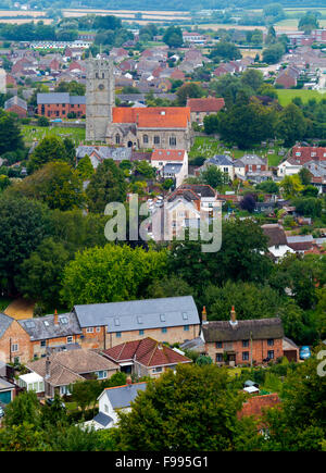 Vue sur Carisbrooke et Newport dans le centre de l'île de Wight dans le sud de l'Angleterre, Royaume-Uni Banque D'Images