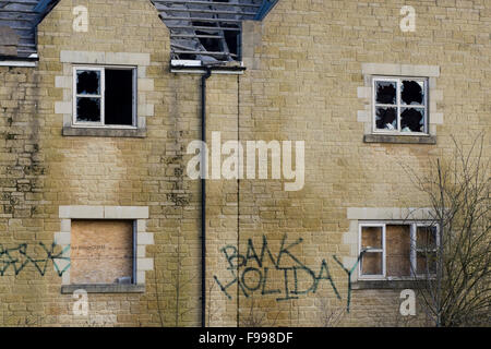 Vandalisé Manor House en Angleterre Banque D'Images