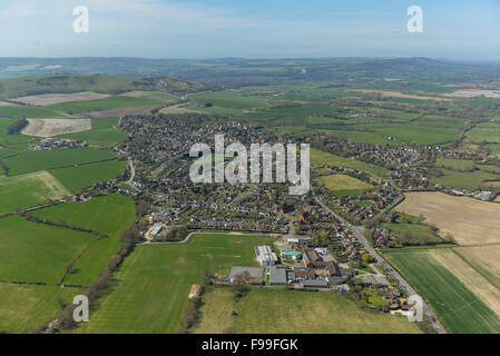 Une vue aérienne du village de Sussex in Ringmer et alentours Banque D'Images