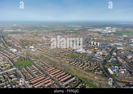 Une vue aérienne de la zone Frodingham de Scunthorpe. Banque D'Images