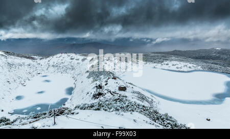 L'étang bleu congelé à Asahidake mountain, Hokkaido-Japan Banque D'Images