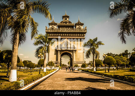 Patuxai monument à Vientiane, Laos Banque D'Images