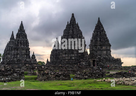 Le 9ème siècle temple hindou de Prambanan Candi composé au centre de Java, en Indonésie, en Asie Banque D'Images