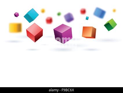 Carrés de fond plein de couleurs Illustration de Vecteur