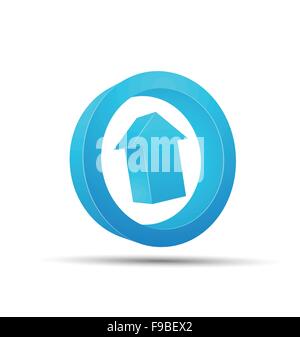 Flèche vers le bleu dans le cycle Illustration de Vecteur