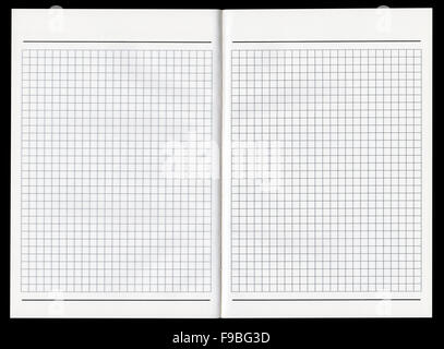 Ordinateur portable blanc double page sur un fond noir Banque D'Images