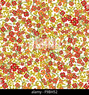 Abstract seamless floral rouge sur blanc ornement Illustration de Vecteur