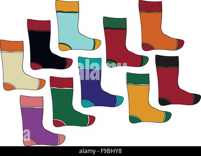 Chaussettes de Noël vecteur Illustration de Vecteur