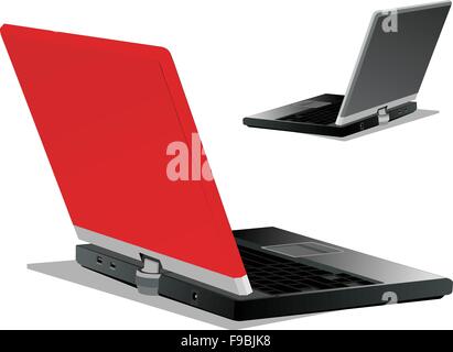 Ordinateur portable réaliste isolé sur fond blanc. Vector illustration Illustration de Vecteur