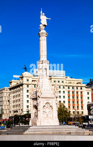 El Monumento a Cristóbal Colón, Madrid, Espagne Banque D'Images