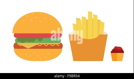 Fast food design vector set Illustration de Vecteur