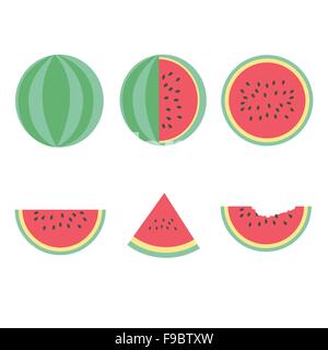 Watermelon slice design vector set Illustration de Vecteur