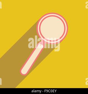 Télévision avec ombre et l'icône de loupe d'applications mobiles Illustration de Vecteur