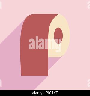Télévision avec l'icône d'ombre et de rouleau de papier d'application mobile Illustration de Vecteur