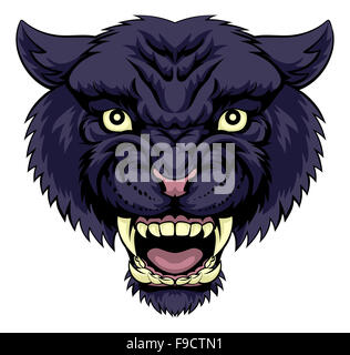 Une illustration d'une puissance moyenne face animal Black Panther Banque D'Images