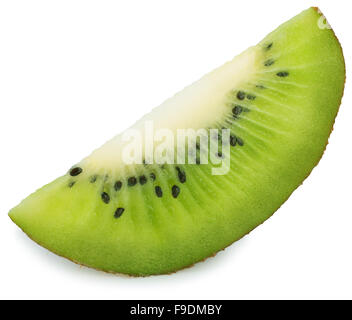 Tranche de Kiwi isolé sur fond blanc Banque D'Images