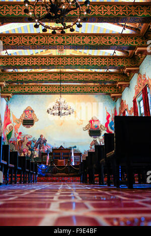 La murale Prix à l'intérieur de l'édifice du Palais de comté de Santa Barbara en Californie à Santa Barbara Banque D'Images