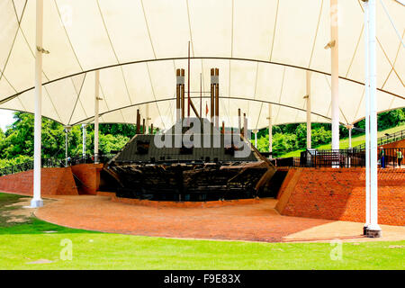 L'USS Cairo, un fleuve Mississippi canonnière cuirassé de la marine de l'Union à Vicksburg MS Banque D'Images