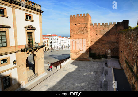 Balbos le forum, également appelée atrium Corregidor est une petite zone au sud de la Plaza Mayor de Cáceres, Espagne Banque D'Images