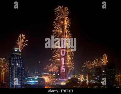 Les célébrations du Nouvel An à Dubaï Banque D'Images