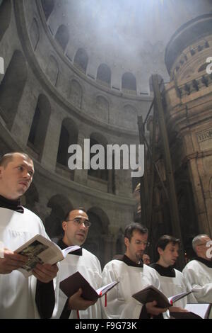 Israël, Jérusalem, la fête du Corpus Christi à l'église du Saint Sépulcre Banque D'Images