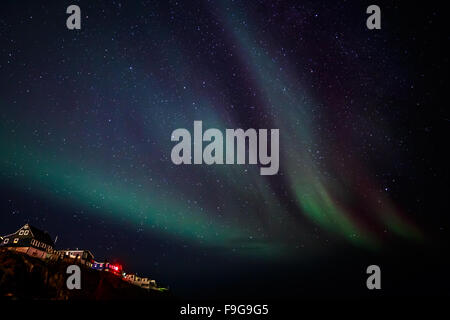 Northern Lights, à proximité du Groenland Nuuk, Octobre 2015 Banque D'Images