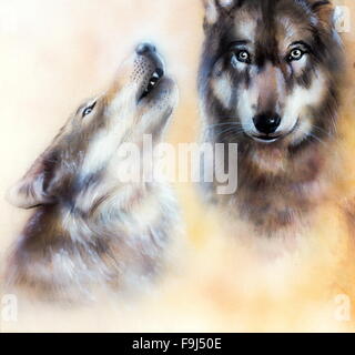 Paire de loups Banque D'Images