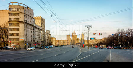 Plus Borodinskiy Street et le ministère des Affaires Étrangères à Moscou, Russie Banque D'Images