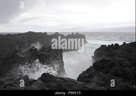 Les disjoncteurs, Ponta do bacelo, São Miguel, Açores, Portugal Banque D'Images