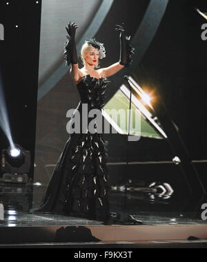 Las Vegas, Nevada, USA. Dec 16, 2015. Miss Nouvelle Zélande Samantha McClung participe au Costume National Show durant le défilé de Miss Univers 2015 Compétition préliminaire et Costume National Show le 16 décembre 2015 au Théâtre de l'axe à l'intérieur de Planet Hollywood Resort & Casino à Las Vegas au Nevada. Crédit : Marcel Thomas/ZUMA/Alamy Fil Live News Banque D'Images