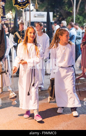 La populaire fête de St.Francis fanfare de parade et de Pâques dans la vieille ville d'Ibiza, Espagne. Banque D'Images