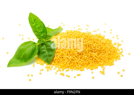 Les grains d'orge sur un fond blanc Banque D'Images